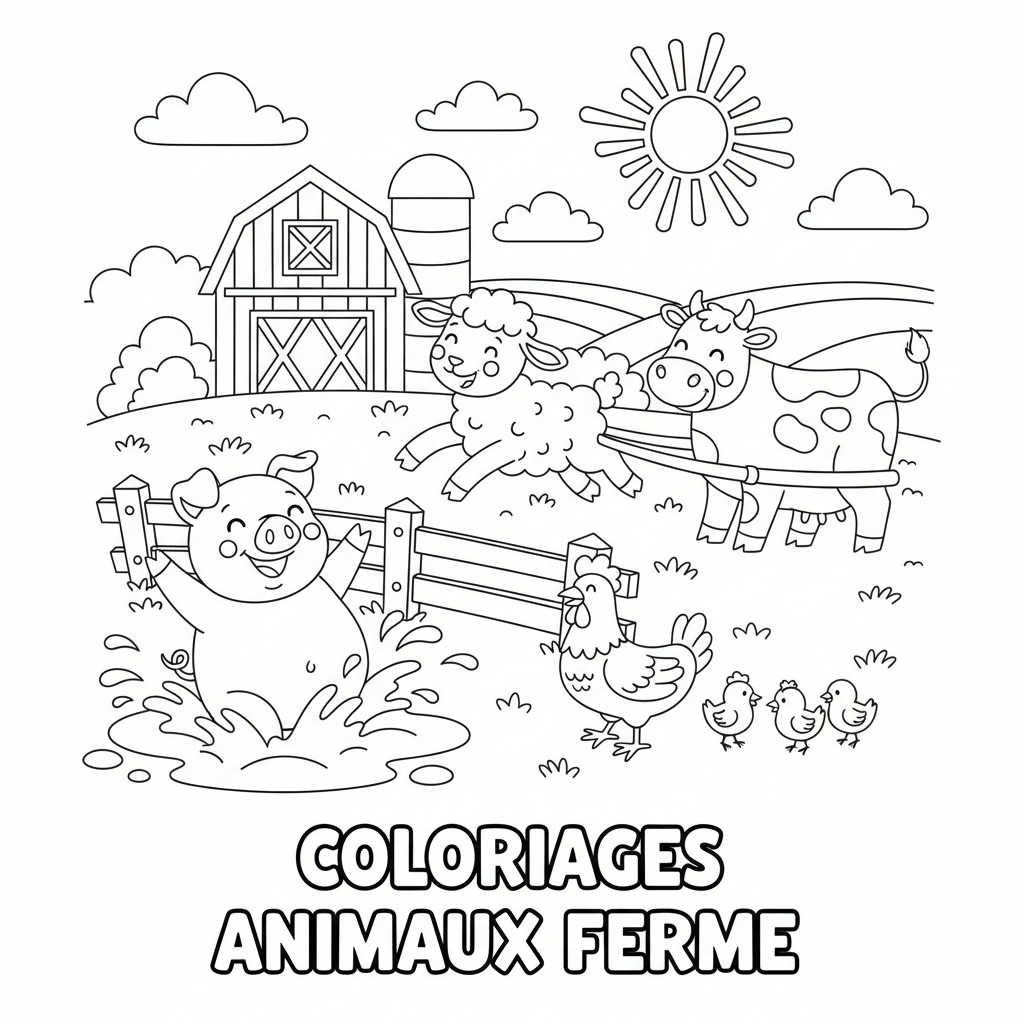 Coloriage coloriages animaux ferme 5
