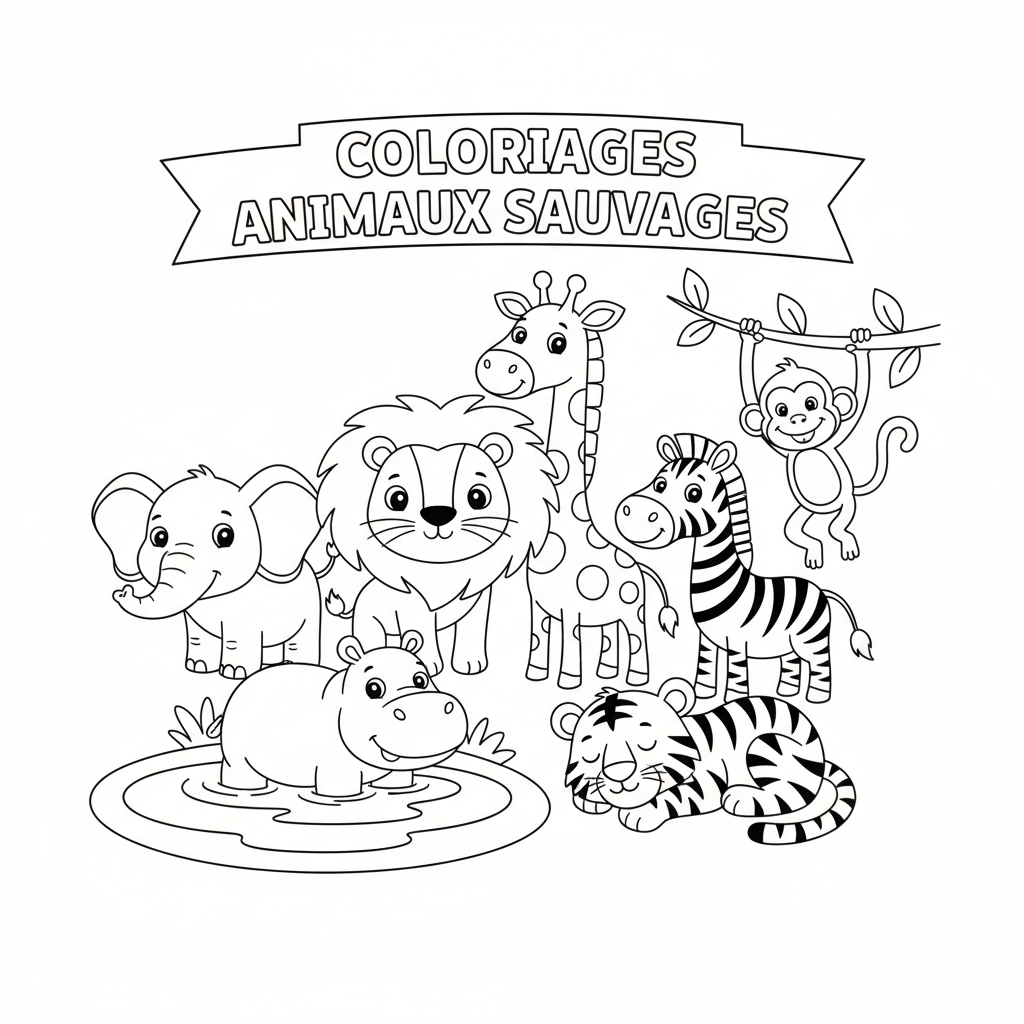 Coloriage coloriages animaux sauvages 2