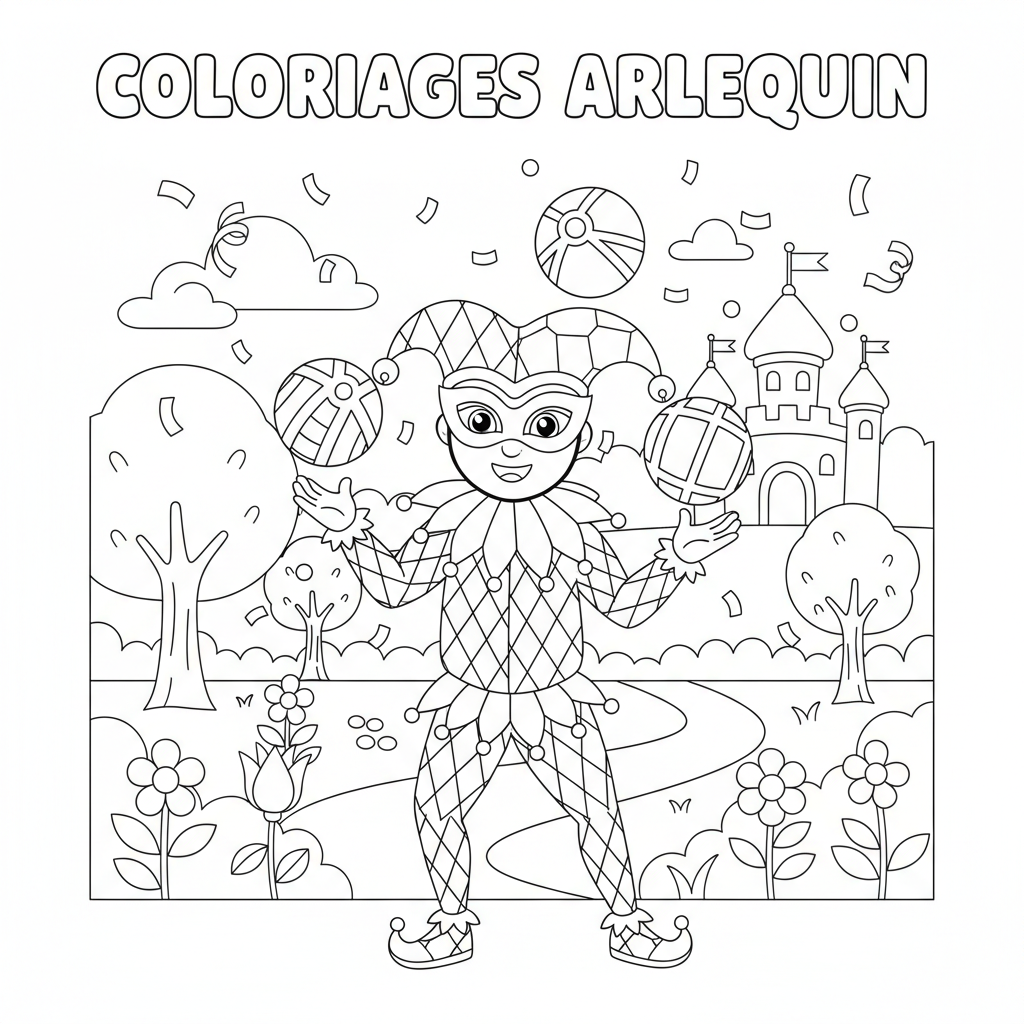 Coloriage coloriages arlequin 3
