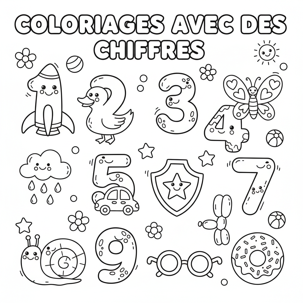 Coloriage coloriages avec des chiffres