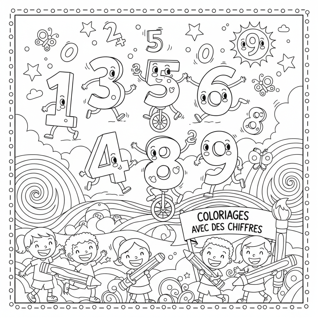 Coloriage coloriages avec des chiffres 5