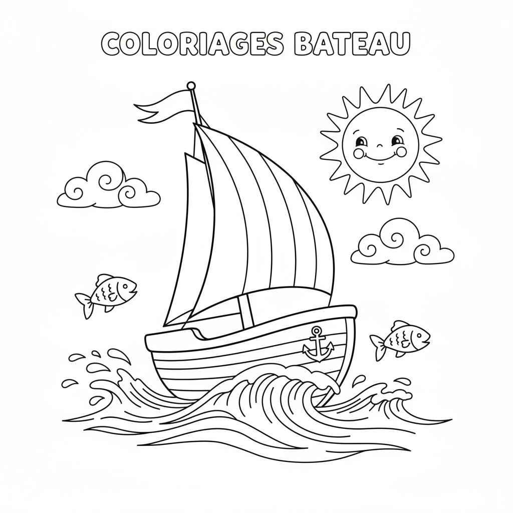 Coloriage coloriages bateau 5