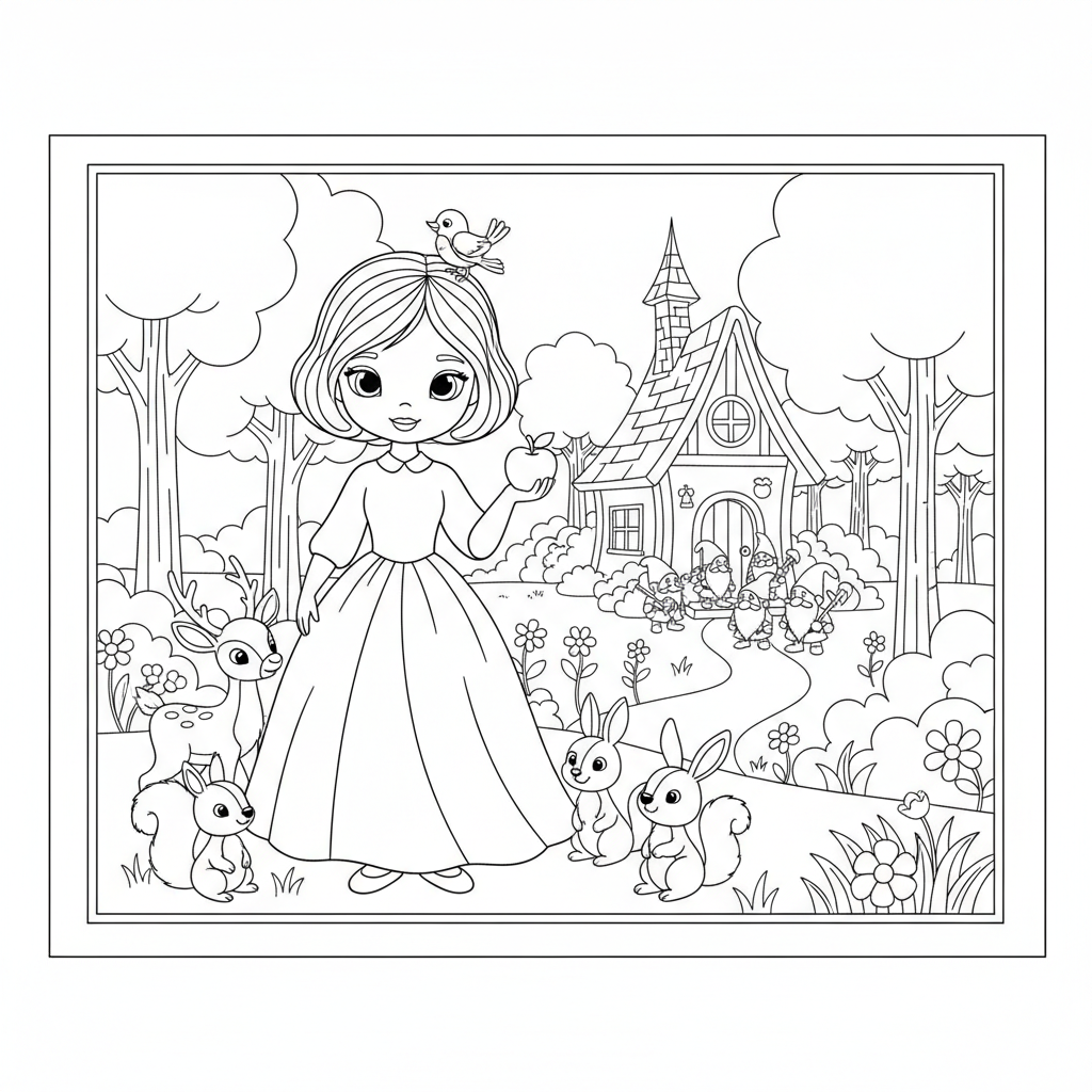 Coloriage Coloriages Blanche Neige Gratuit à Imprimer