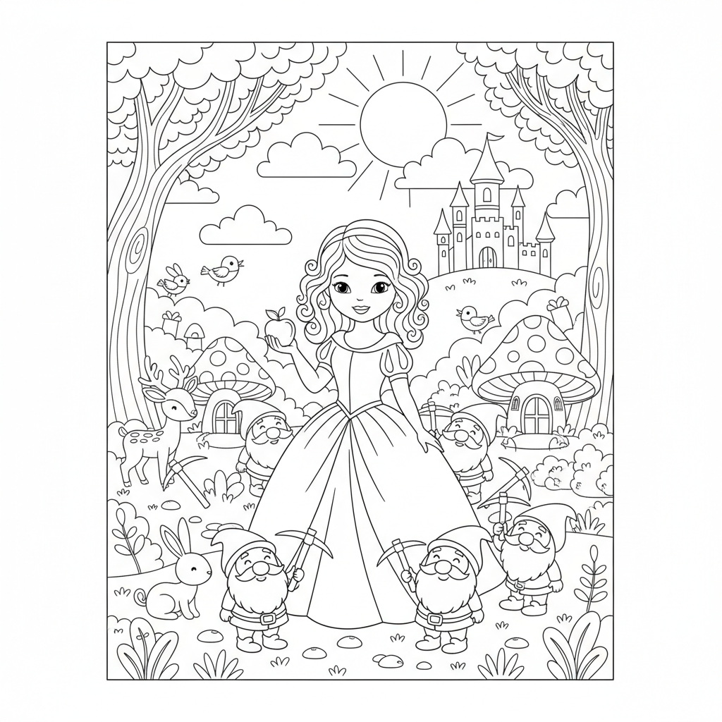 Coloriage coloriages blanche neige 2