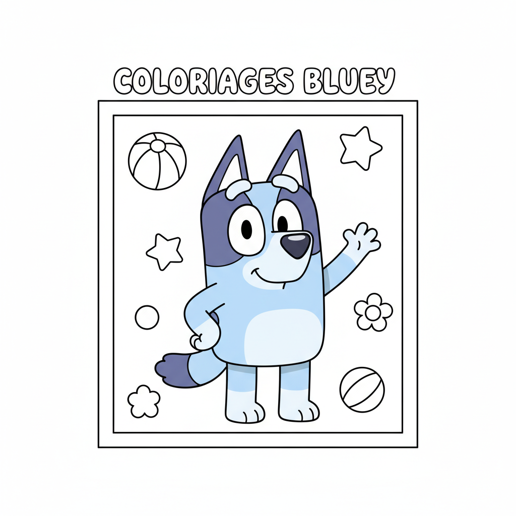 Coloriage Coloriages Bluey Gratuit à Imprimer
