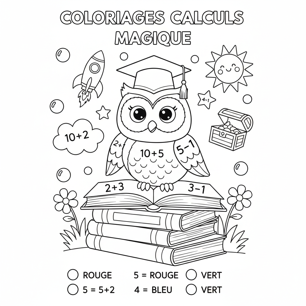 Coloriage coloriages calculs 2