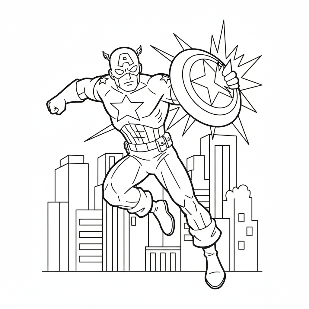 Coloriage coloriages captain america 5