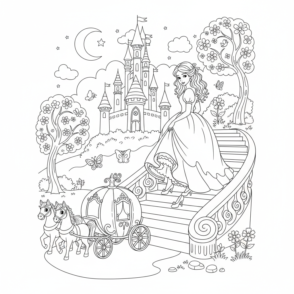 Coloriage coloriages cendrillon 3