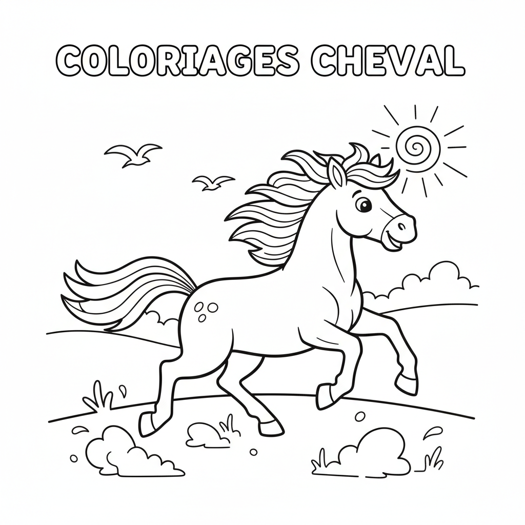 Coloriage coloriages cheval 5