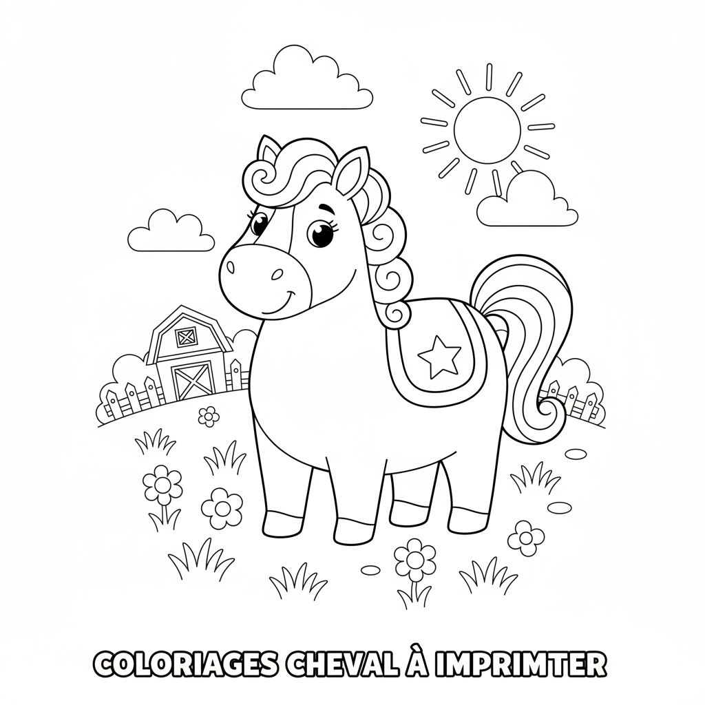 Coloriage coloriages cheval à imprimer