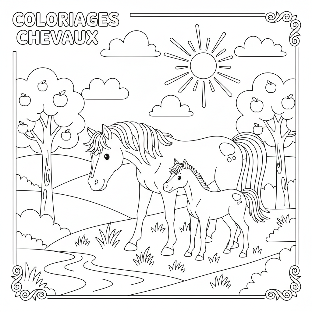 Coloriage coloriages chevaux 3