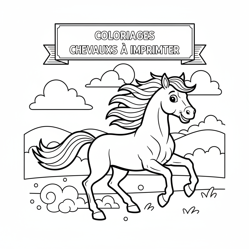 Coloriage coloriages chevaux à imprimer 5