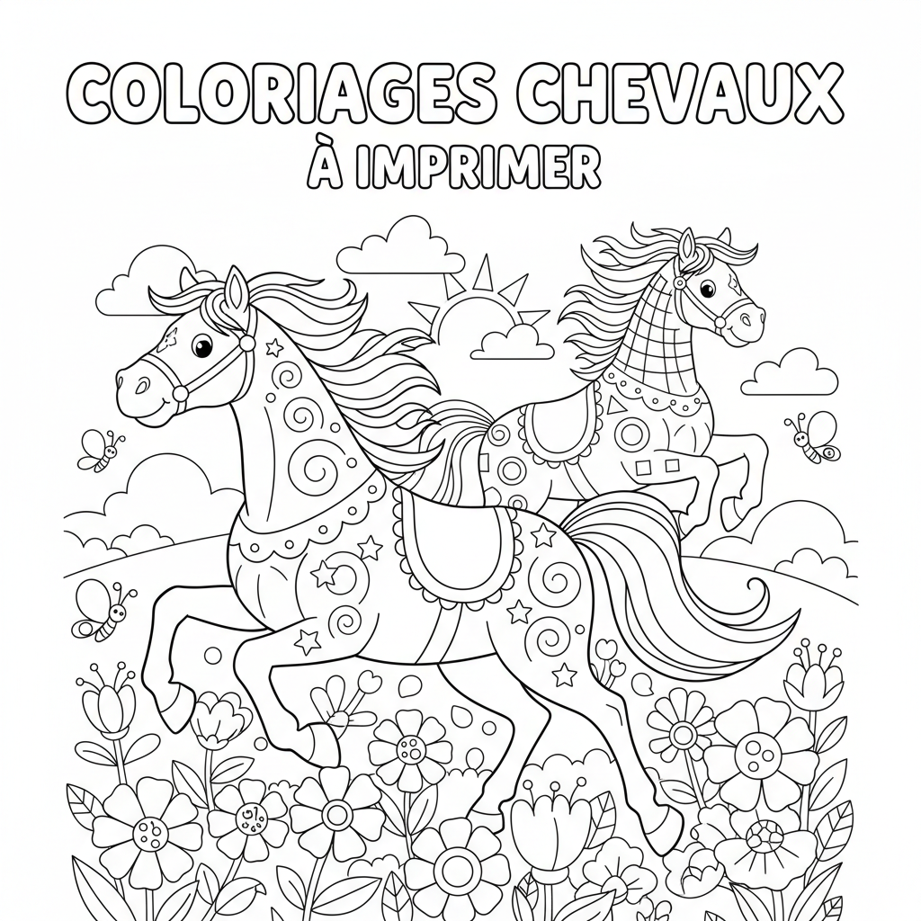 Coloriage coloriages chevaux a imprimer 2