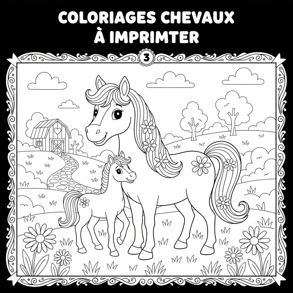 Coloriage coloriages chevaux a imprimer 3