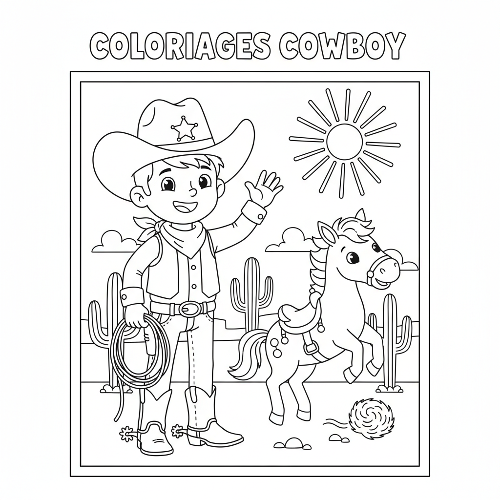 Coloriage coloriages cowboy 2