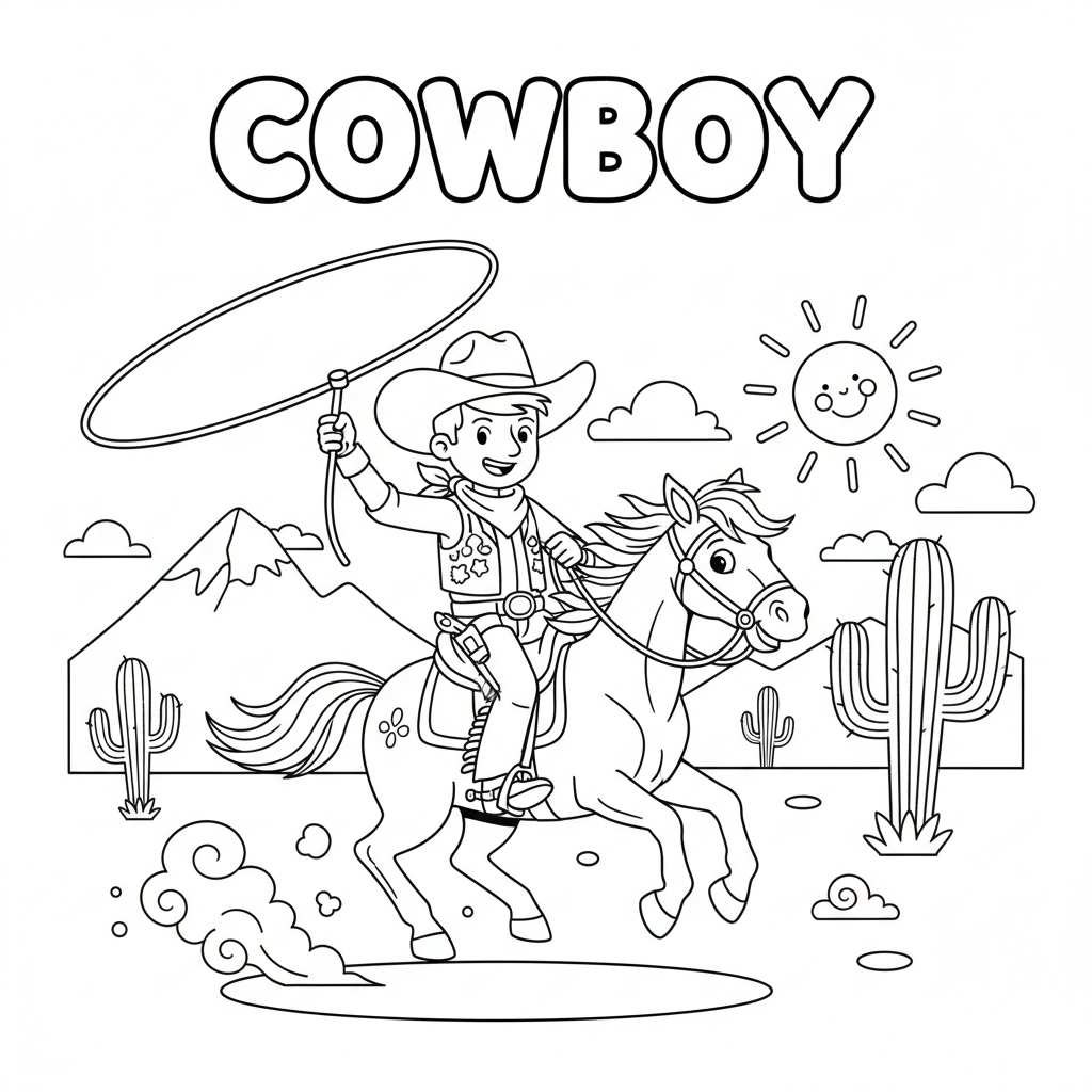 Coloriage coloriages cowboy 5