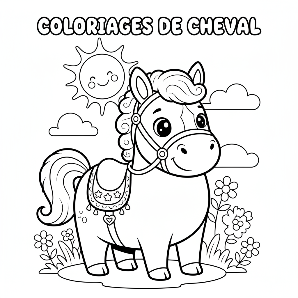 Coloriage coloriages de cheval