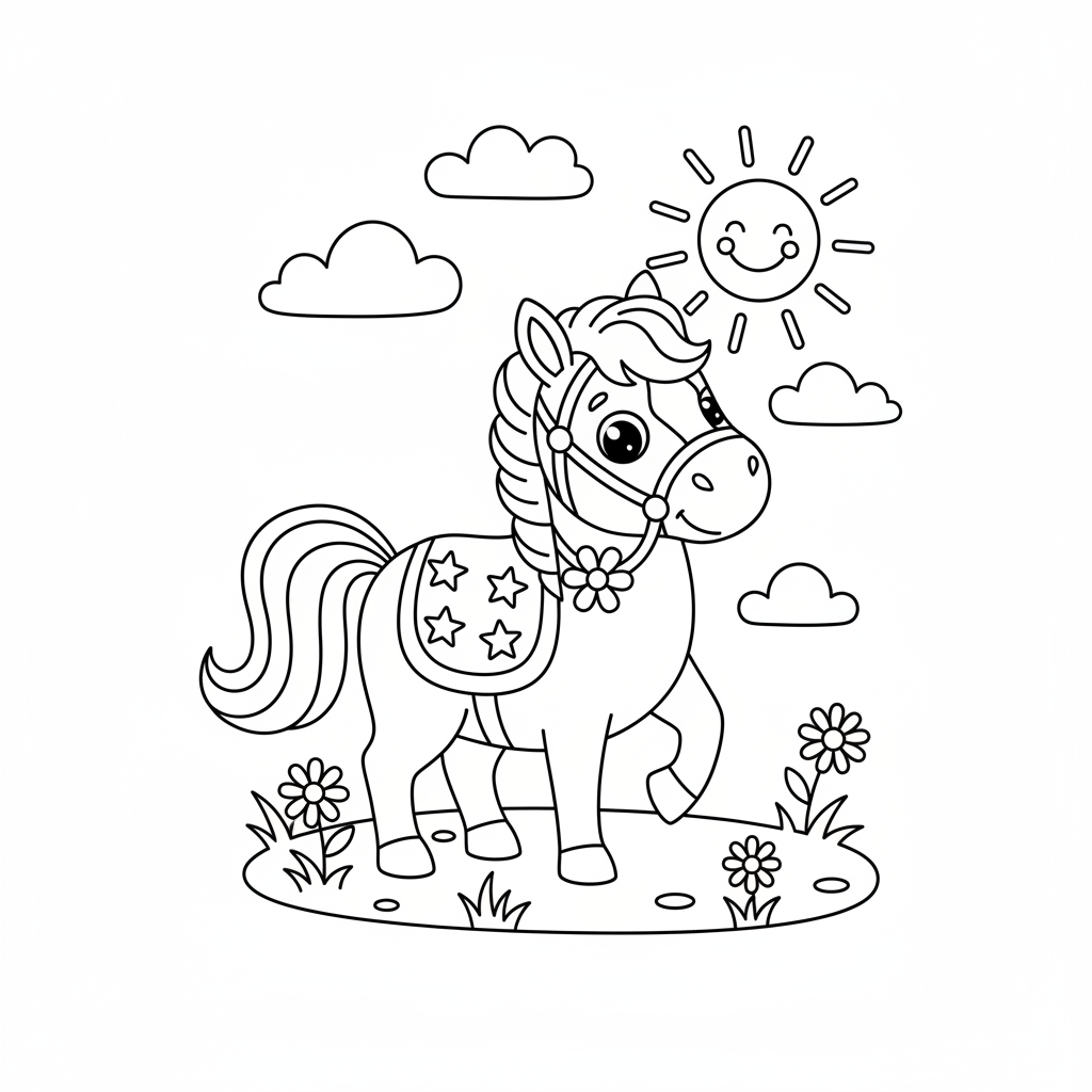 Coloriage coloriages de chevals