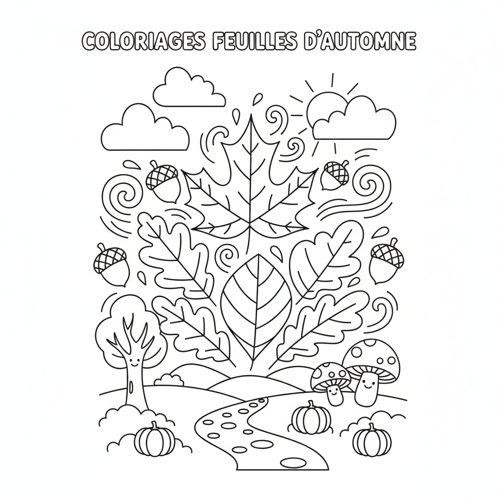 Coloriage coloriages feuilles d automne 3