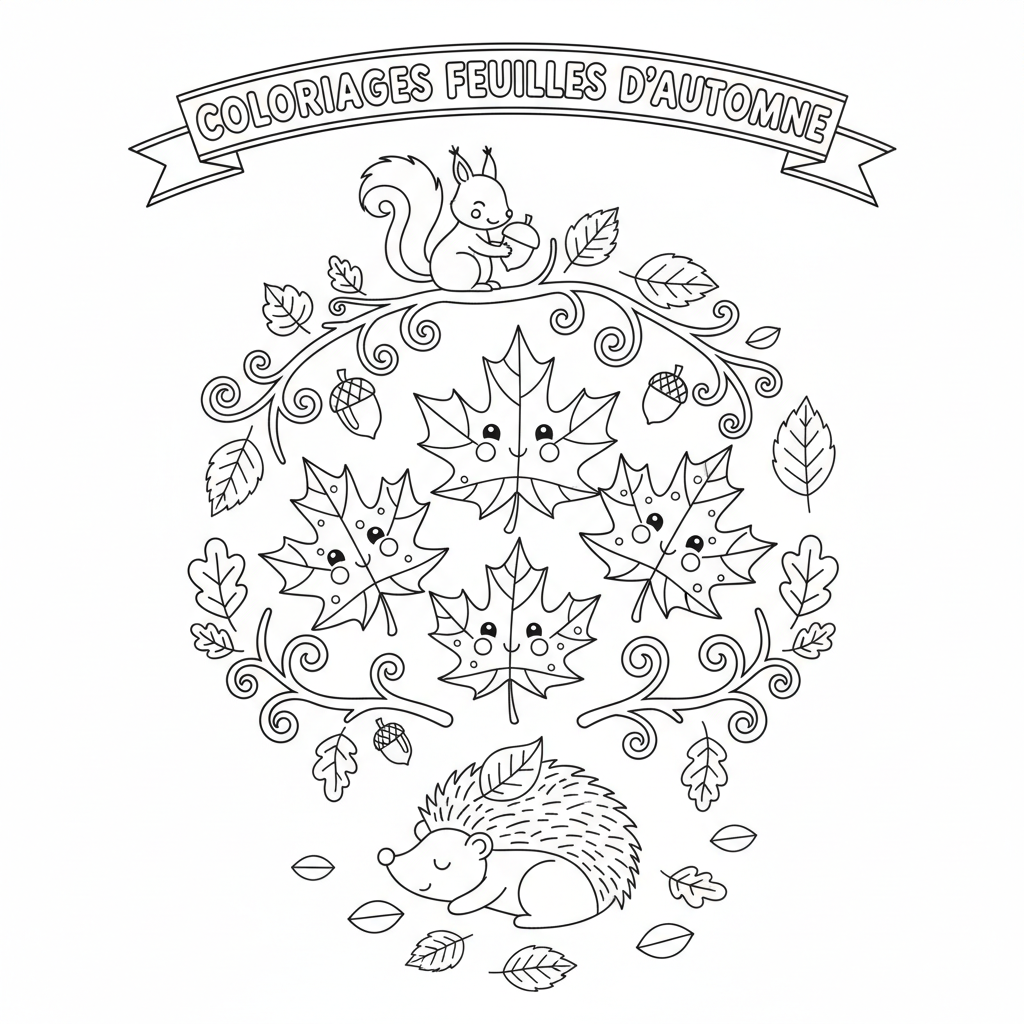 Coloriage coloriages feuilles d'automne 2