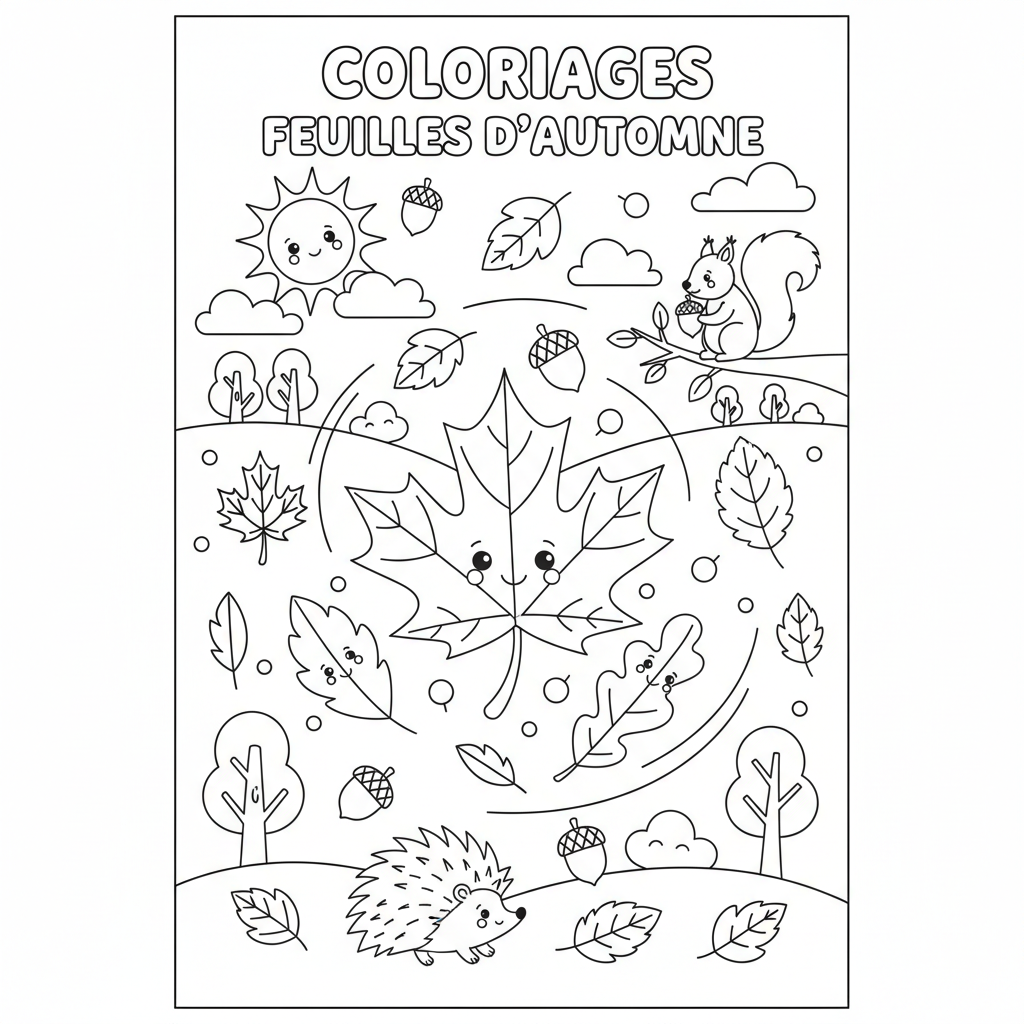 Coloriage coloriages feuilles d'automne 3