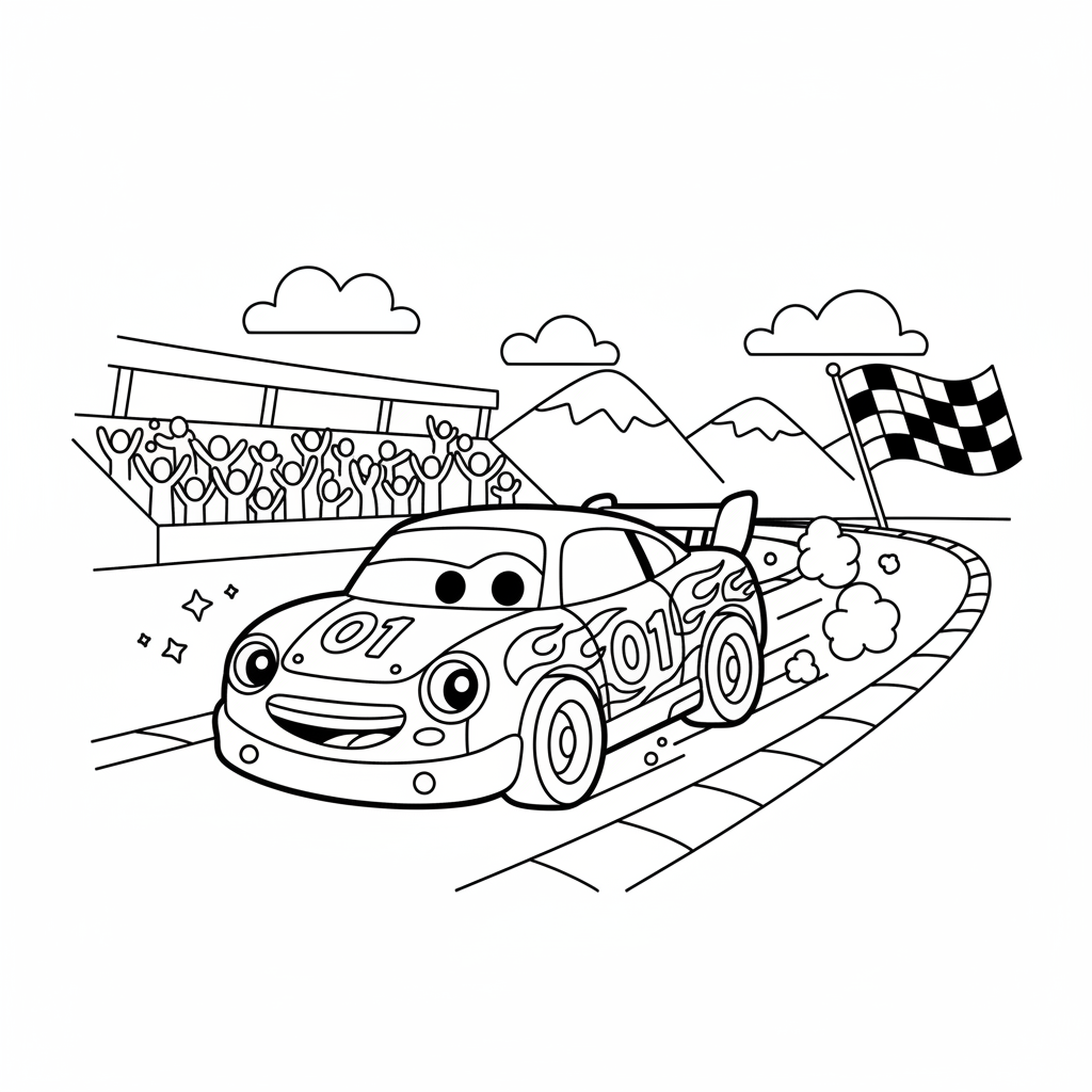 Coloriage Coloriages Flash Mcqueen Gratuit à Imprimer