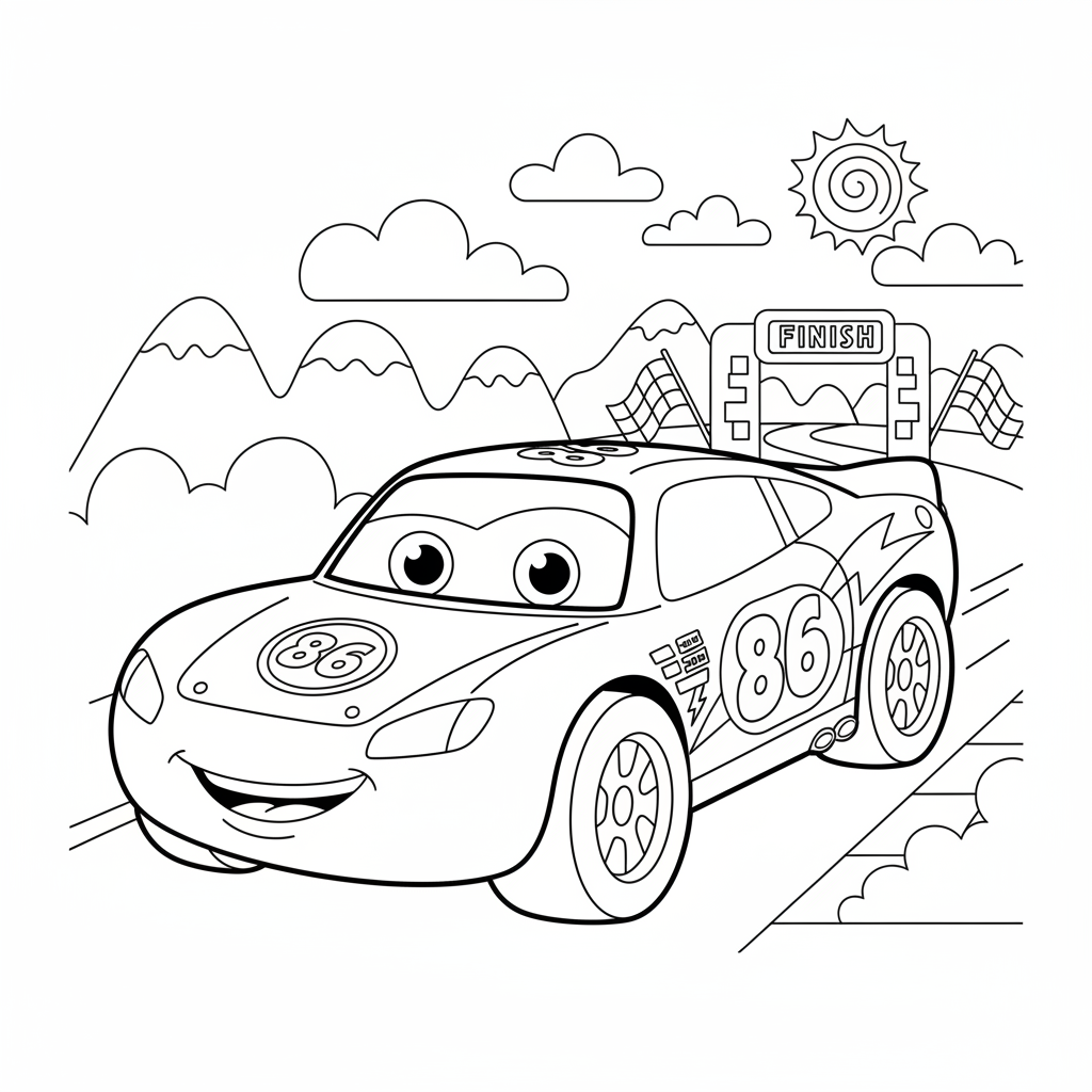 Coloriage coloriages flash mcqueen à imprimer
