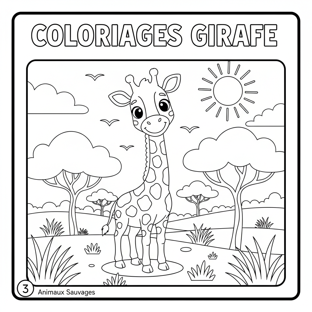 Coloriage coloriages girafe 3