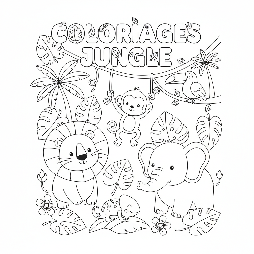 Coloriage Coloriages Jungle Gratuit à Imprimer