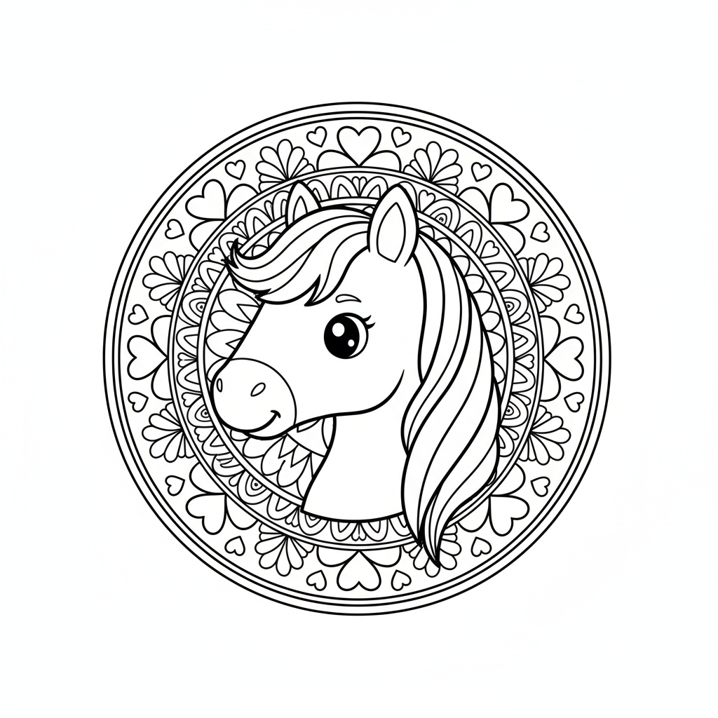 Coloriage coloriages mandalas chevaux