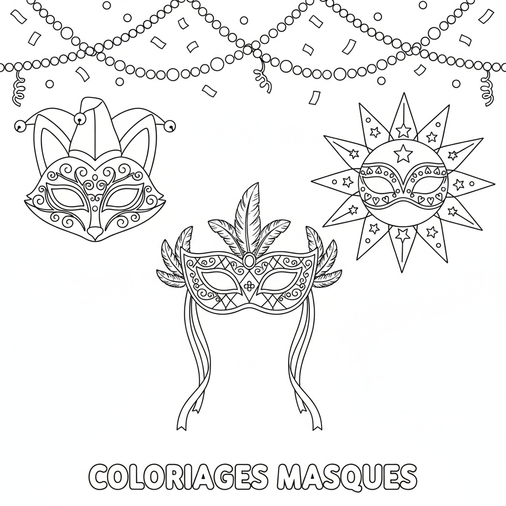 Coloriage coloriages masques 2
