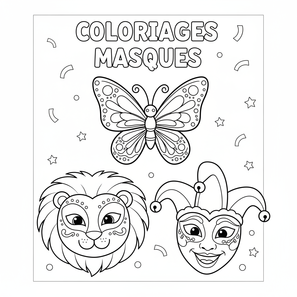Coloriage coloriages masques 4