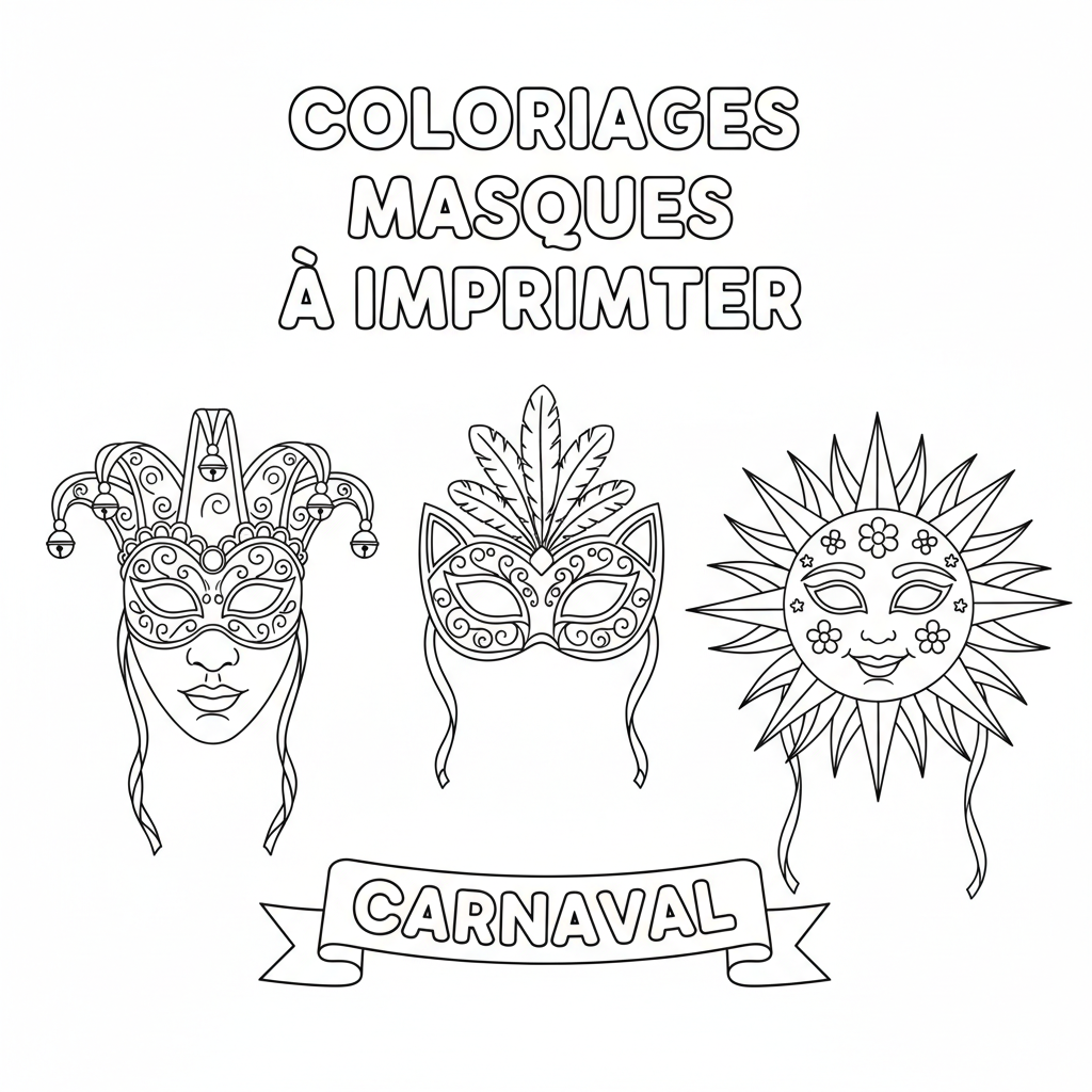 Coloriage coloriages masques à imprimer 2