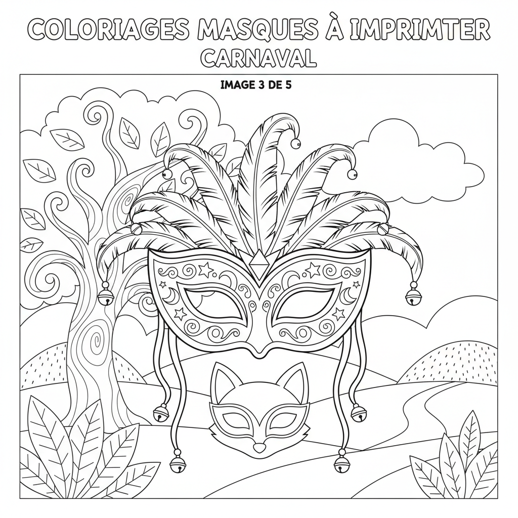 Coloriage coloriages masques à imprimer 3