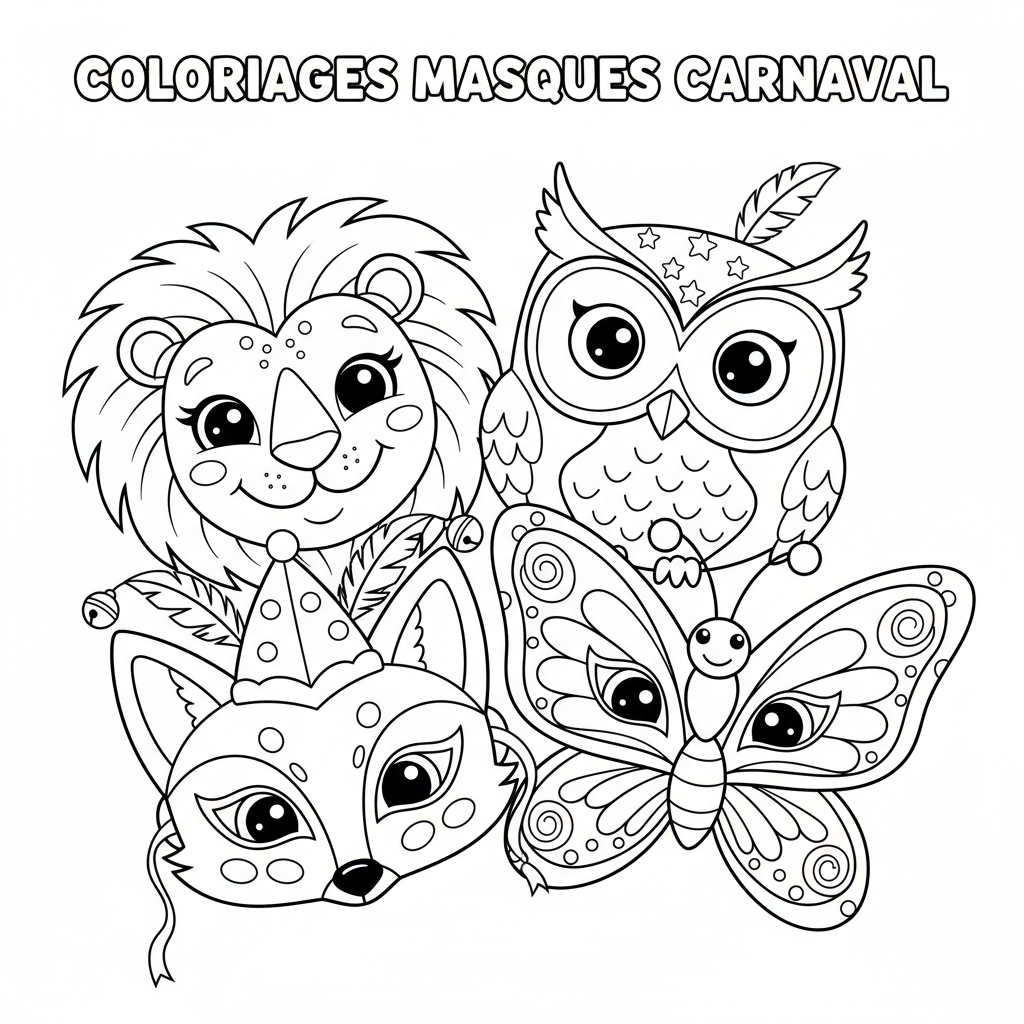 Coloriage coloriages masques carnaval 4
