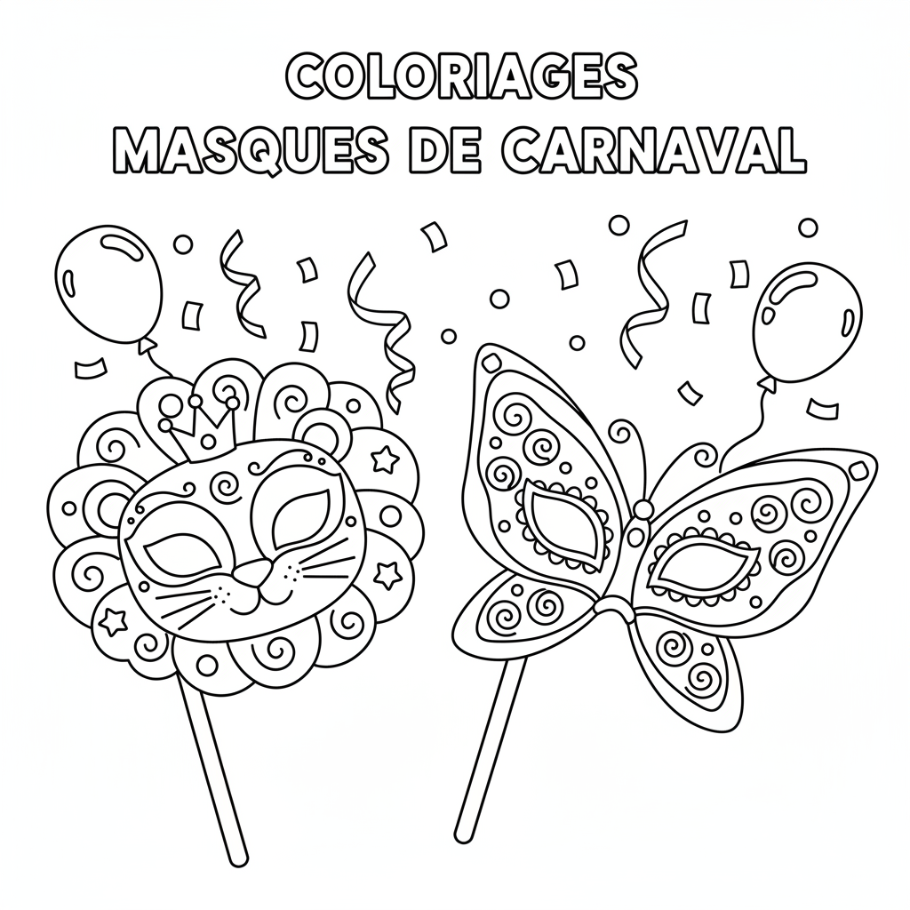 Coloriage coloriages masques de carnaval
