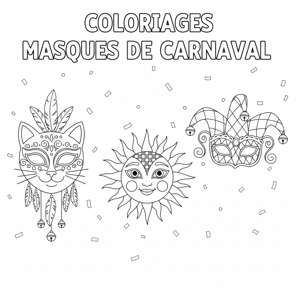Coloriage coloriages masques de carnaval 2