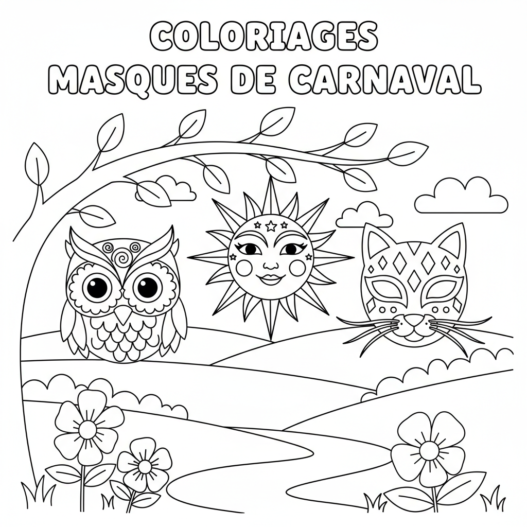 Coloriage coloriages masques de carnaval 3
