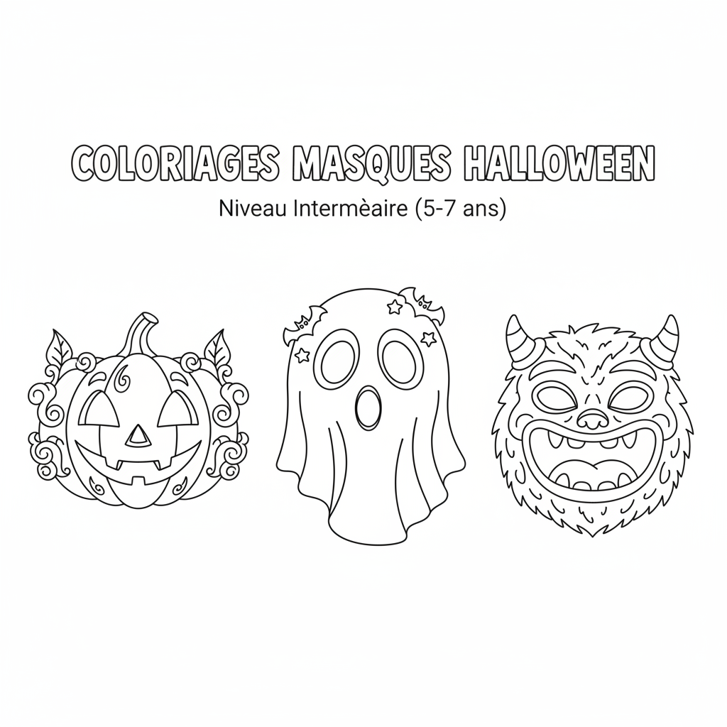 Coloriage coloriages masques halloween 2
