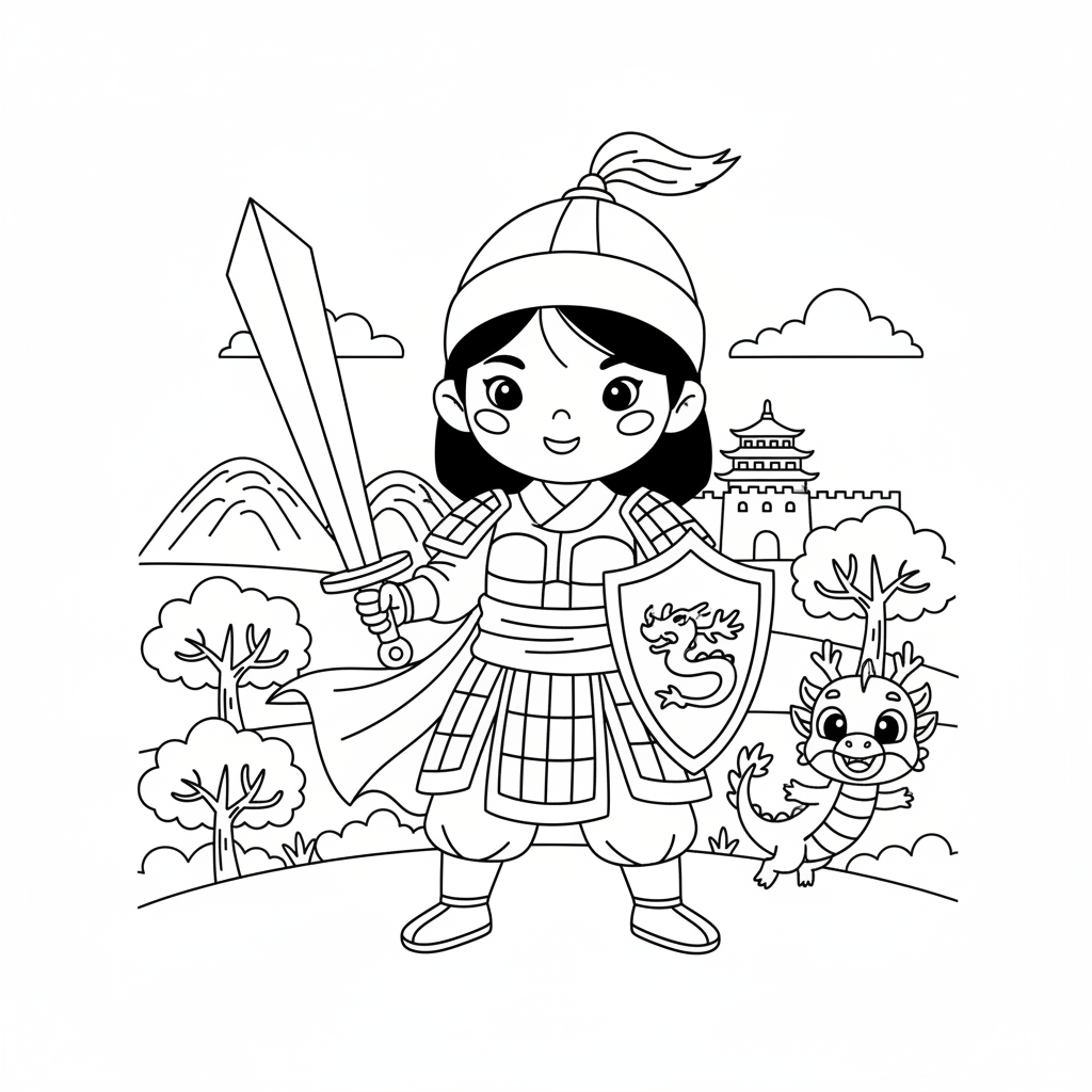 Coloriage Coloriages Mulan Gratuit à Imprimer
