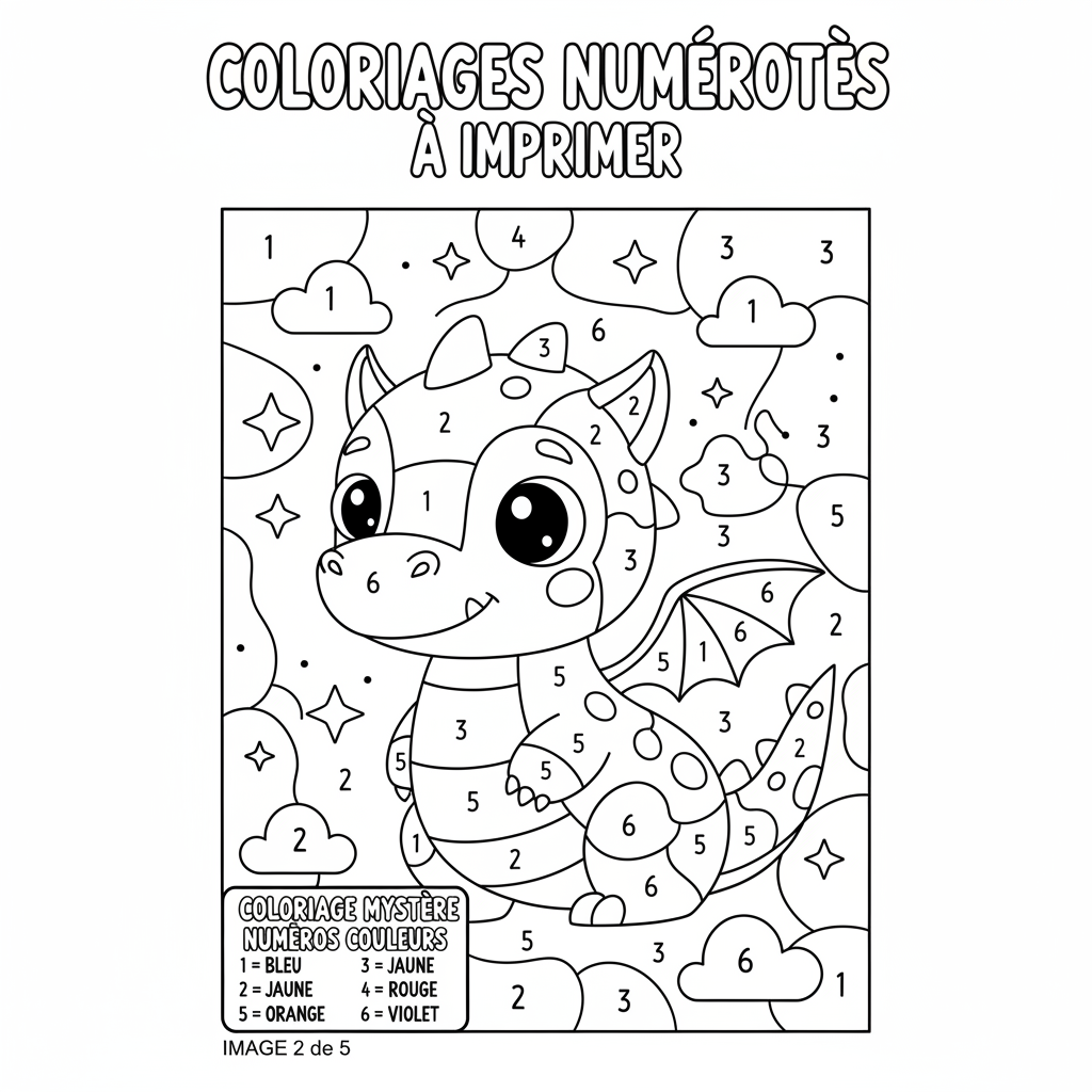 Coloriage coloriages numérotés à imprimer 2