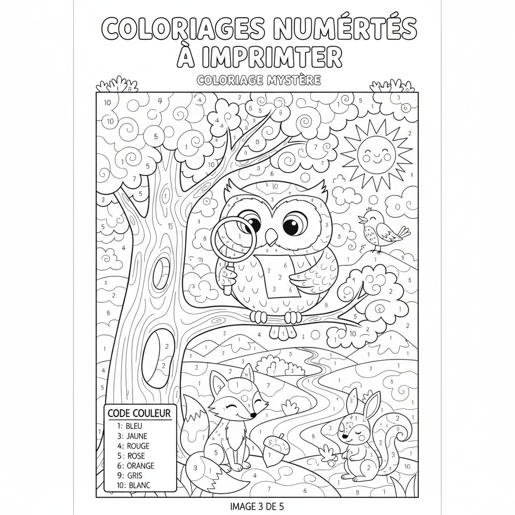 Coloriage coloriages numérotés à imprimer 3