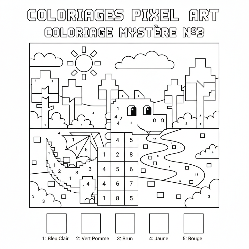 Coloriage coloriages pixel art 3