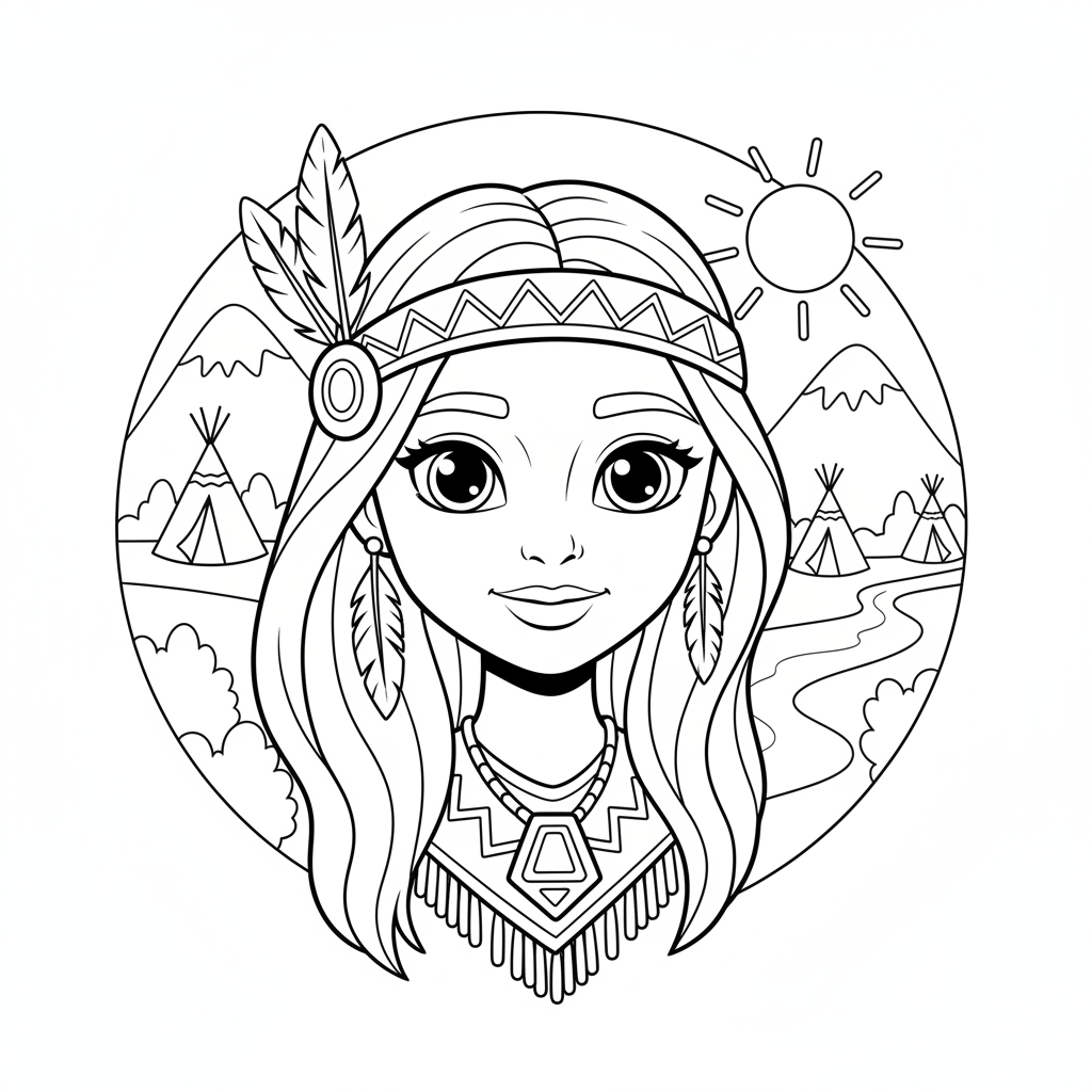 Coloriage coloriages pocahontas 4