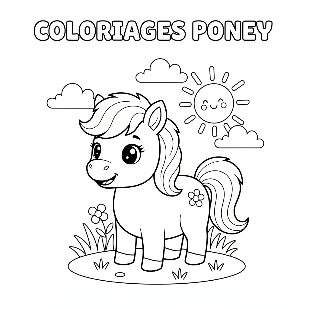 Coloriage coloriages poney
