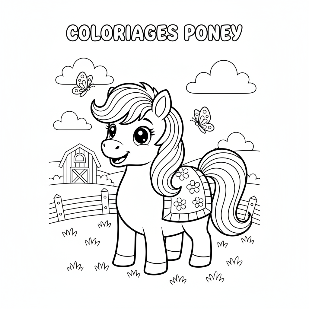 Coloriage coloriages poney 2