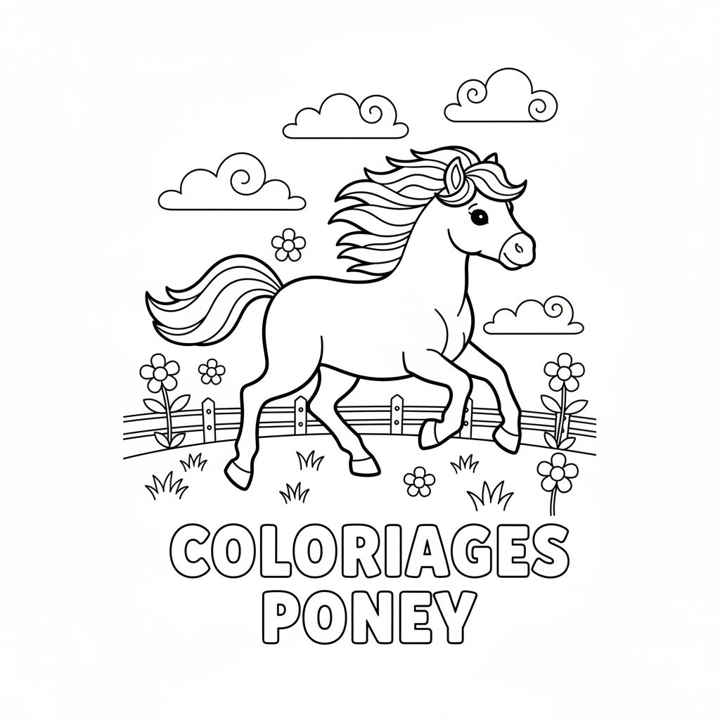 Coloriage coloriages poney 5