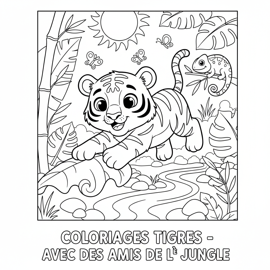 Coloriage coloriages tigres 3