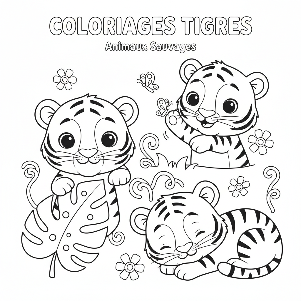 Coloriage coloriages tigres 4