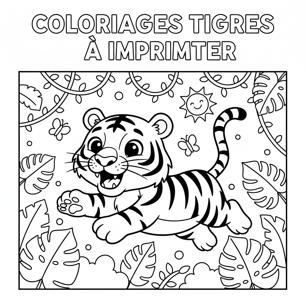 Coloriage coloriages tigres à imprimer 5
